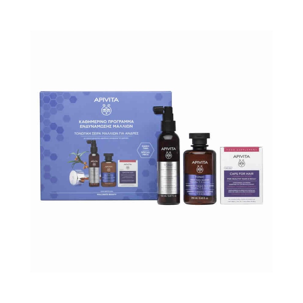 Apivita Rescue Hair Loss Kit Σετ Περιποίησης Μαλλιών κατά της Τριχόπτωσης με Σαμπουάν και Λοσιόν 3τμχ