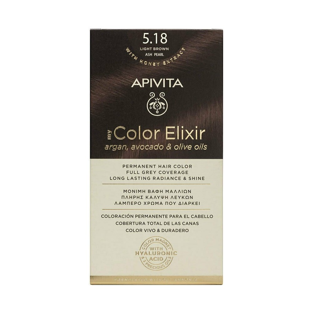 Apivita My Color Elixir with Honey Extract 5.18 Καστανό Ανοιχτό Σαντρέ 125ml