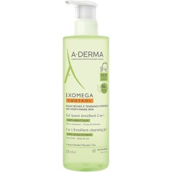 A-Derma Exomega Control Emollient Cleansing Gel 2 in 1 για Ατοπικό Δέρμα 500ml με Αντλία