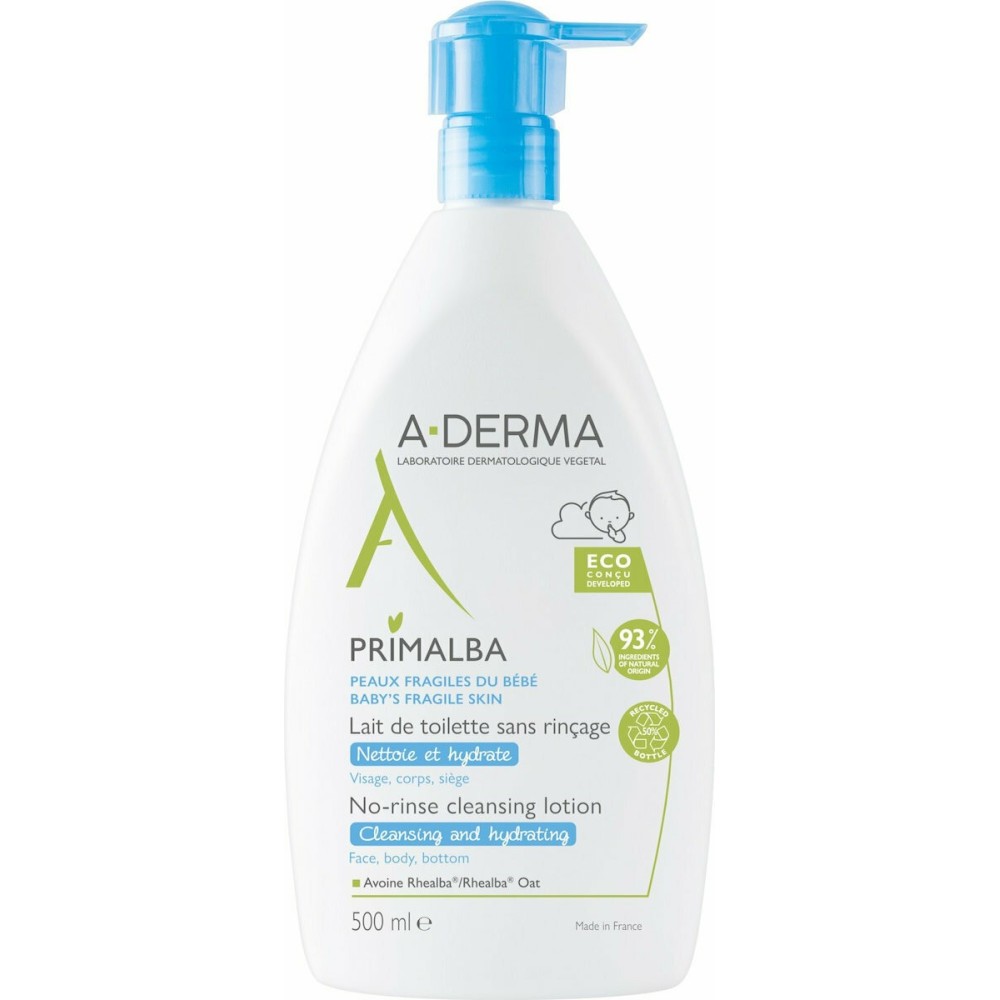 A-Derma Primalba Gentle Cleansing Lotion No Rinsing Λοσιόν Καθαρισμού Χωρίς Ξέβγαλμα (Οικολογική Συσκευασία) 500ml