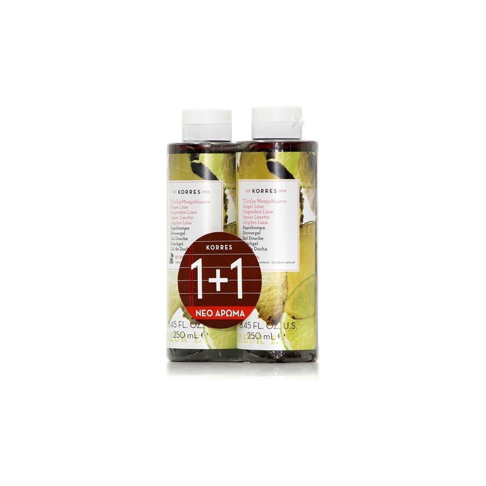 Korres Ginger Lime Αφρόλουτρο σε Gel 2x250ml