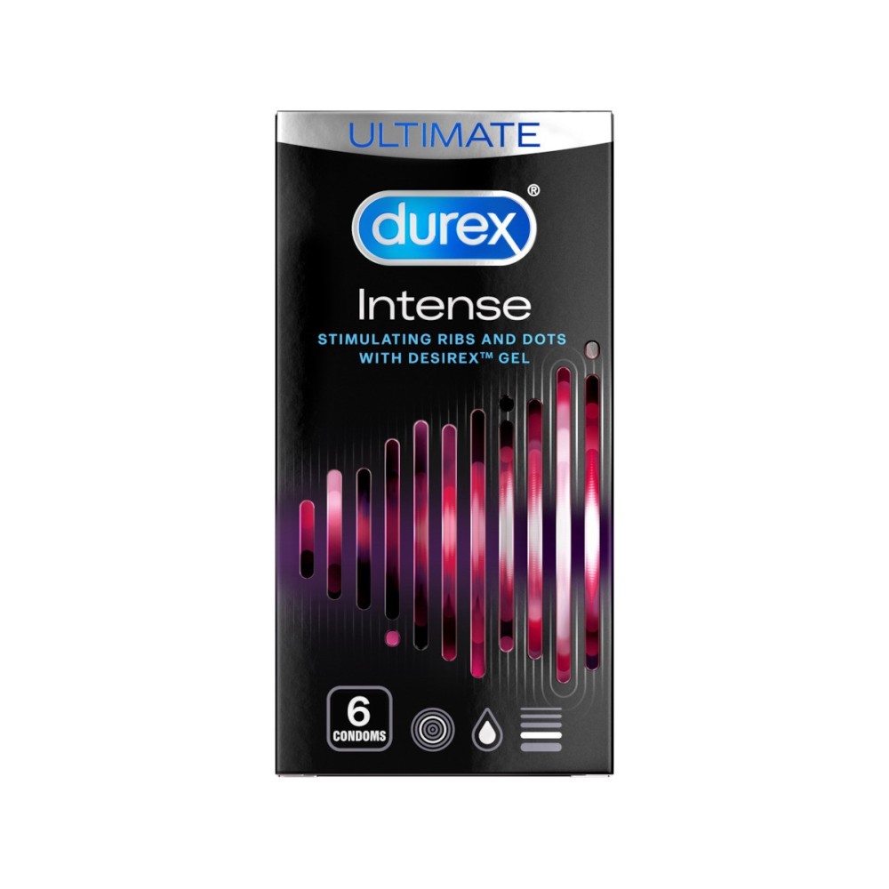 Durex Προφυλακτικά Intense με Επιβραδυντικό και Ραβδώσεις 6τμχ