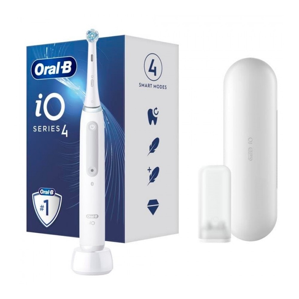 Oral-B iO Series 4 Ηλεκτρική Οδοντόβουρτσα με Θήκη Ταξιδίου Λευκή