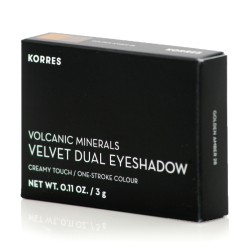 Korres Volcanic Minerals Velvet Dual Παλέτα με Σκιές Ματιών σε Στερεή Μορφή Golden Amber 28