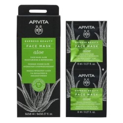 Apivita Express Beauty Aloe Μάσκα Προσώπου για Ενυδάτωση 2τμχ 8ml